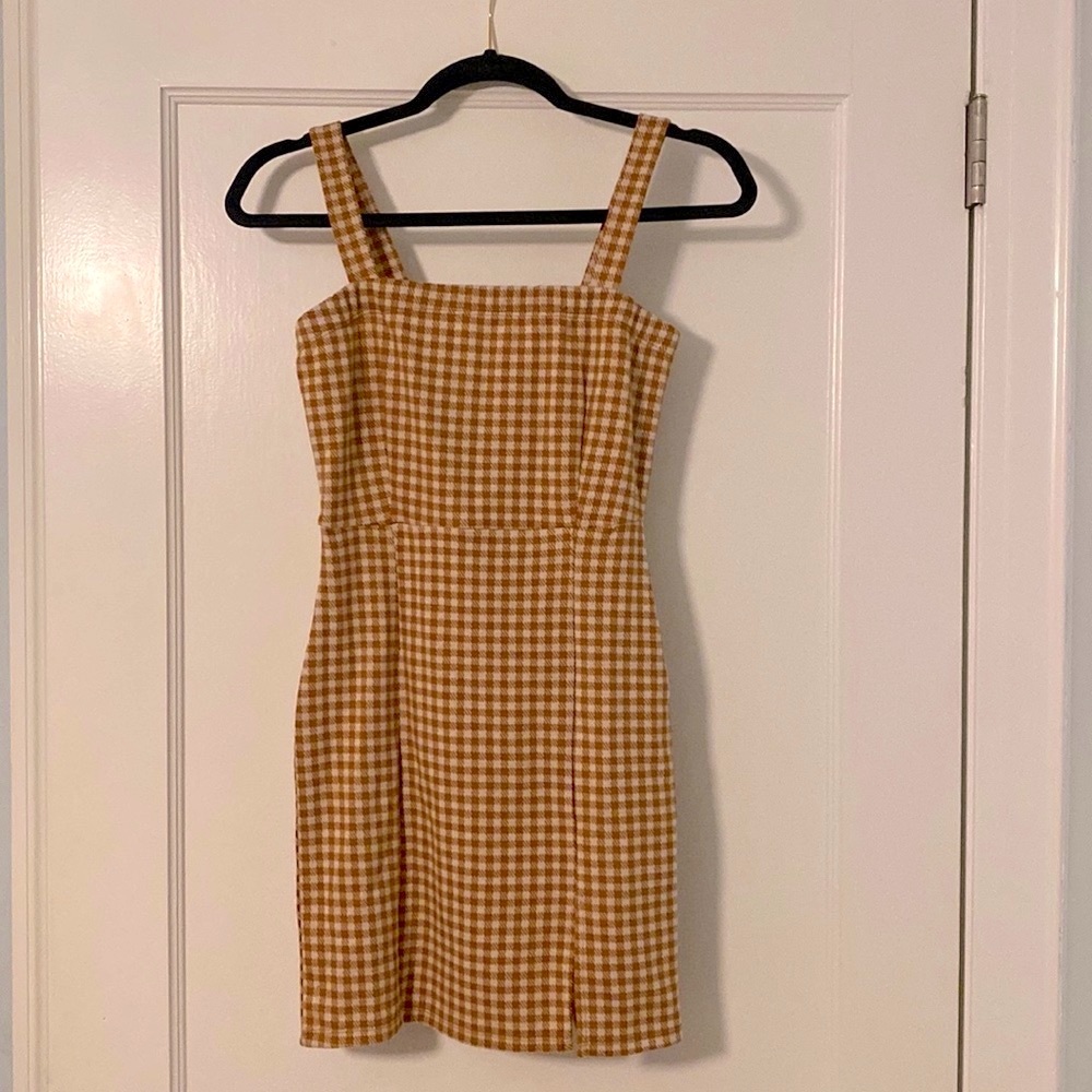 NWT Forever 21 Orange and Cream Plaid Jumper